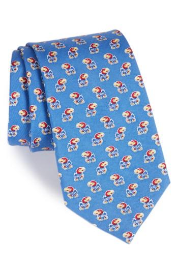 Men's Vineyard Vines University Of Kansas Silk Tie, Size - Blue
