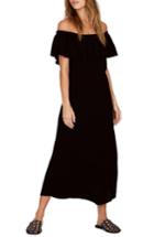 Women's Amuse Society Vista Del Valle Off The Shoulder Ruffle Maxi Dress - Black