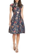 Women's Chi Chi London Floral Print Party Dress - Blue