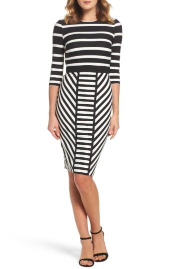 Women's Gabby Skye Stripe Sheath Dress - Black