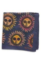 Men's Paul Smith Sun Print Silk Pocket Square, Size - Blue