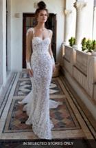 Women's Berta Illusion Sleeve Embroidered Trumpet Gown, Size In Store Only - Ivory