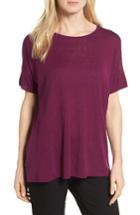 Women's Eileen Fisher Silk Blend Tunic Sweater, Size - Purple
