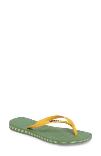 Women's Havianas Slim Brazil Flip Flop /36 Br - Green