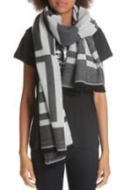 Women's Givenchy Optical 4g Jacquard Wool & Cashmere Scarf, Size - Black