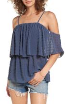 Women's Sun & Shadow Swiss Dot Off The Shoulder Top