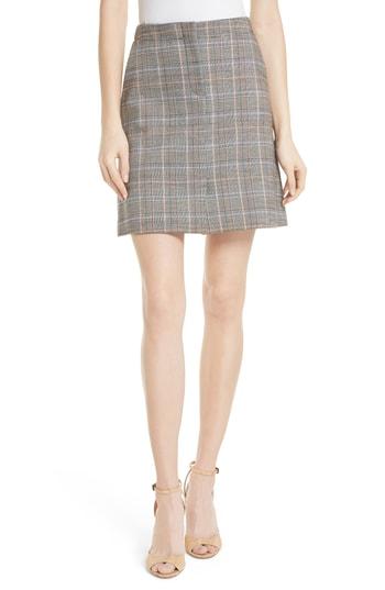 Women's Theory Glen Plaid Miniskirt - Black
