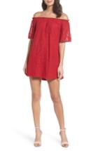 Women's Bb Dakota Erica Off The Shoulder Lace Shift Dress - Red