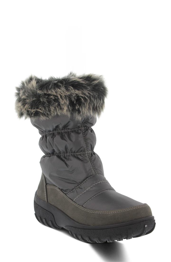 Women's Spring Step Rolim Faux Fur Trim Waterproof Boot