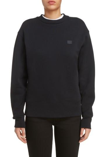 Women's Acne Studios Fairview Face Sweatshirt - Black