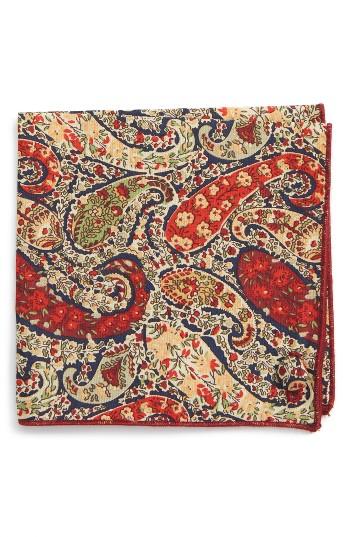 Men's Armstrong & Wilson Paisley Stew Cotton Pocket Square
