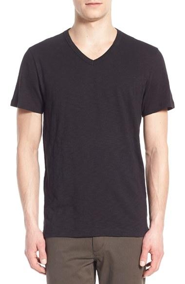 Men's Vince Slub V-neck T-shirt - Black