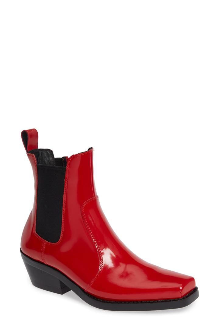 Women's Jeffrey Campbell Poker Chelsea Boot .5 M - Red
