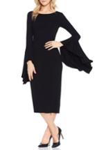 Women's Vince Camuto Bell Sleeve Midi Dress - Black