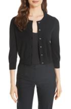 Women's Kate Spade New York Jewel Button Crop Cardigan - Black