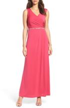 Women's Ellen Tracy Embellished Drape Back Gown
