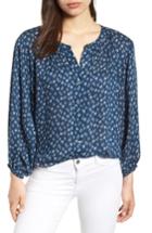 Women's Velvet By Graham & Spencer Printed Gauze Peasant Blouse