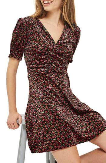 Women's Topshop Bizzy Lizzy Tea Dress Us (fits Like 0) - Black