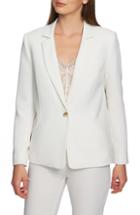 Women's 1.state Textured Crepe Single Button Blazer - White