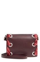 Topshop Premium Leather Grace Crossbody Bag - Burgundy