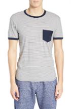 Men's Sol Angeles Stripe Ringer Pocket T-shirt - White