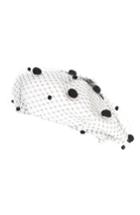 Women's Helene Berman Pompoms Veil Beret -