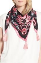 Women's Kate Spade New York Tapestry Square Silk Scarf, Size - Black