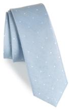 Men's The Tie Bar Bulletin Dot Silk & Linen Tie, Size - Blue