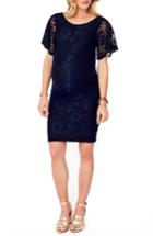 Women's Ingrid & Isabel Flutter Sleeve Lace Maternity Dress - Blue