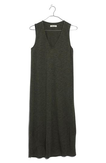 Women's Madewell V-neck Jersey Tank Dress, Size - Green