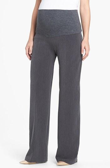 Women's Olian Boot Leg Maternity Pants - Grey