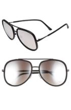 Women's Quay Australia 'needing Fame' 65mm Aviator Sunglasses - Black/ Silver