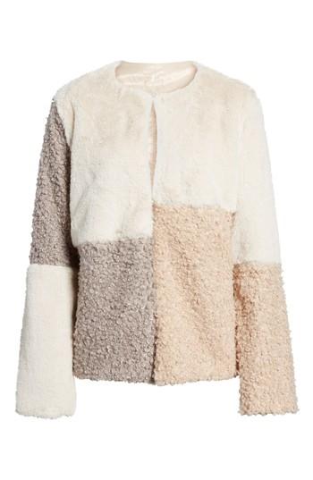 Women's Sam Edelman Patchwork Faux Fur Coat