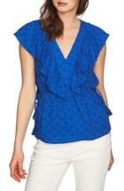 Women's 1.state V-neck Ruffle Edge Top - Blue