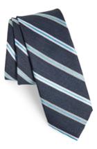 Men's Nordstrom Men's Shop Crosby Stripe Silk Blend Tie, Size - Blue