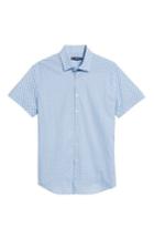 Men's Stone Rose Trim Fit Circle Print Sport Shirt, Size - Blue