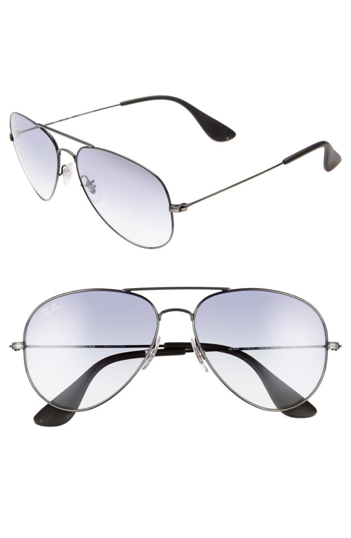 Men's Ray-ban Pilot 58mm Gradient Sunglasses - Light Blue