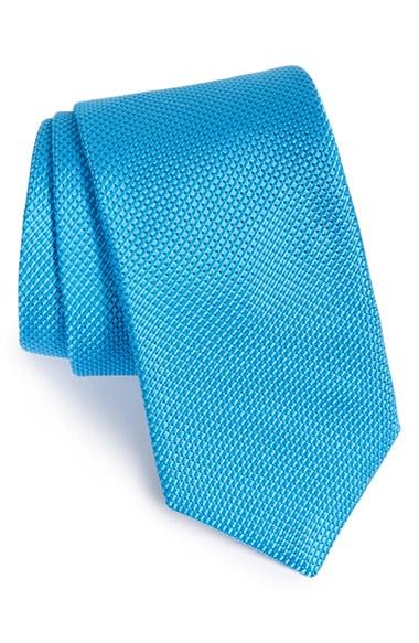 Men's Ted Baker London Solid Silk Tie, Size - Blue