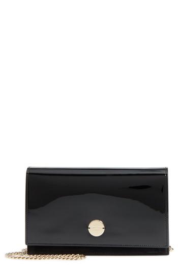 Jimmy Choo Florence Patent Leather & Suede Clutch - Black