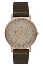 Men's Ted Baker London Brit Multifunction Mixed Media Strap Watch, 40mm