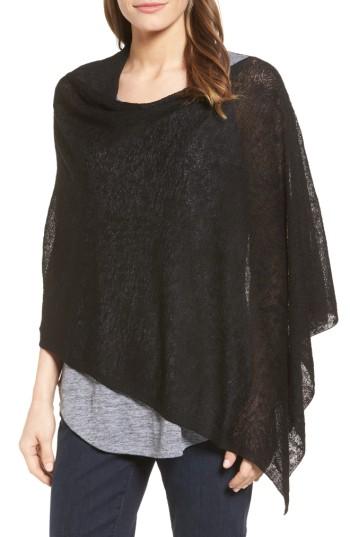 Women's Eileen Fisher Hemp Blend Poncho, Size - Black