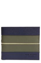 Men's Ted Baker London Striped Leather Bifold Wallet -