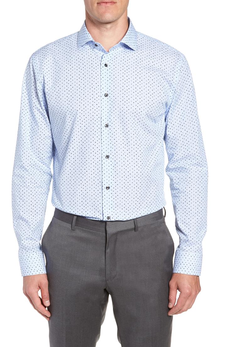 Men's 1901 Trim Fit Stripe Dot Dress Shirt .5 - 32/33 - Blue