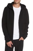 Men's Vince Front Zip Wool & Cashmere Hoodie, Size - Black