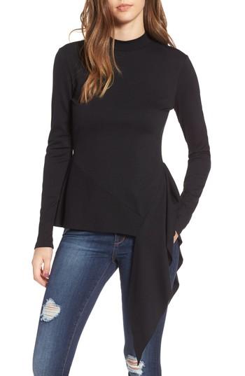 Women's Leith Asymmetrical Hem Top, Size - Black