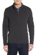 Men's Nordstrom Men's Shop Regular Fit Cashmere Quarter Zip Pullover - Grey