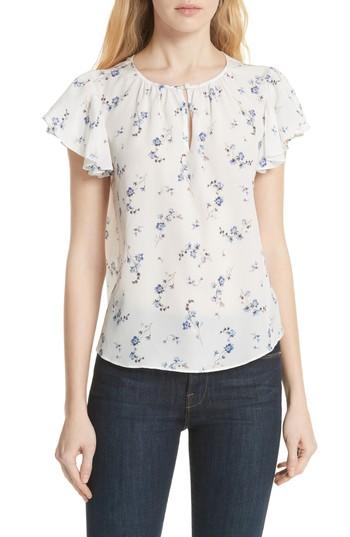 Women's Rebecca Taylor Francine Floral Silk Top - White
