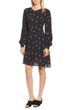 Women's Velvet By Graham & Spencer Floral Blouson Sleeve Dress - Black