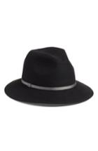 Women's Treasure & Bond Metallic Band Wool Felt Panama Hat - Black