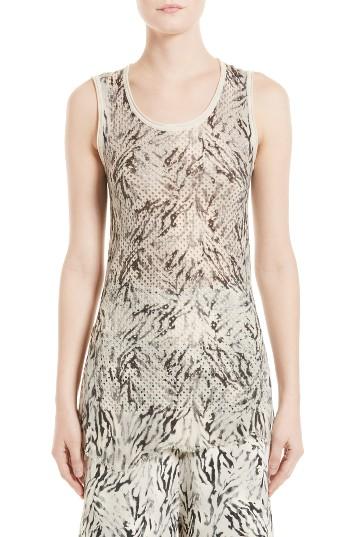 Women's Victor Alfaro Silk & Cashmere Zebra Mesh Tank